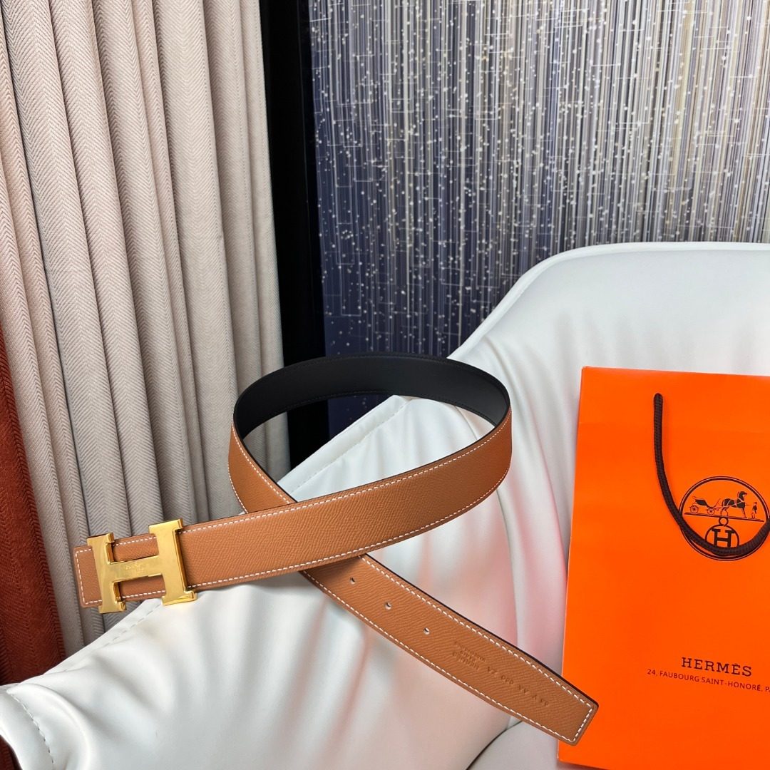 Hermès Reversible Leather H Belt