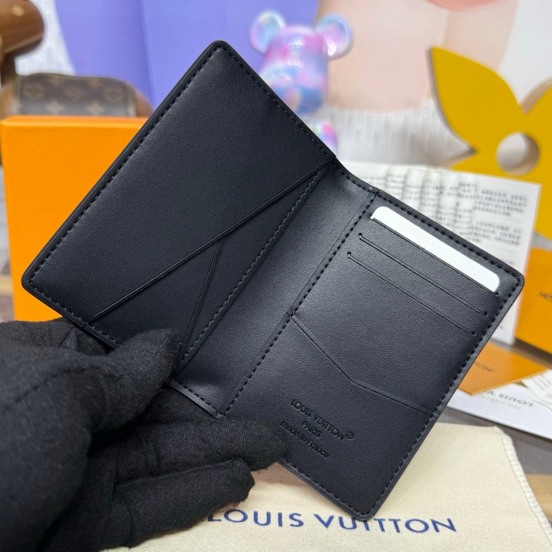 Louis Vuitton Black Leather Bifold Wallet