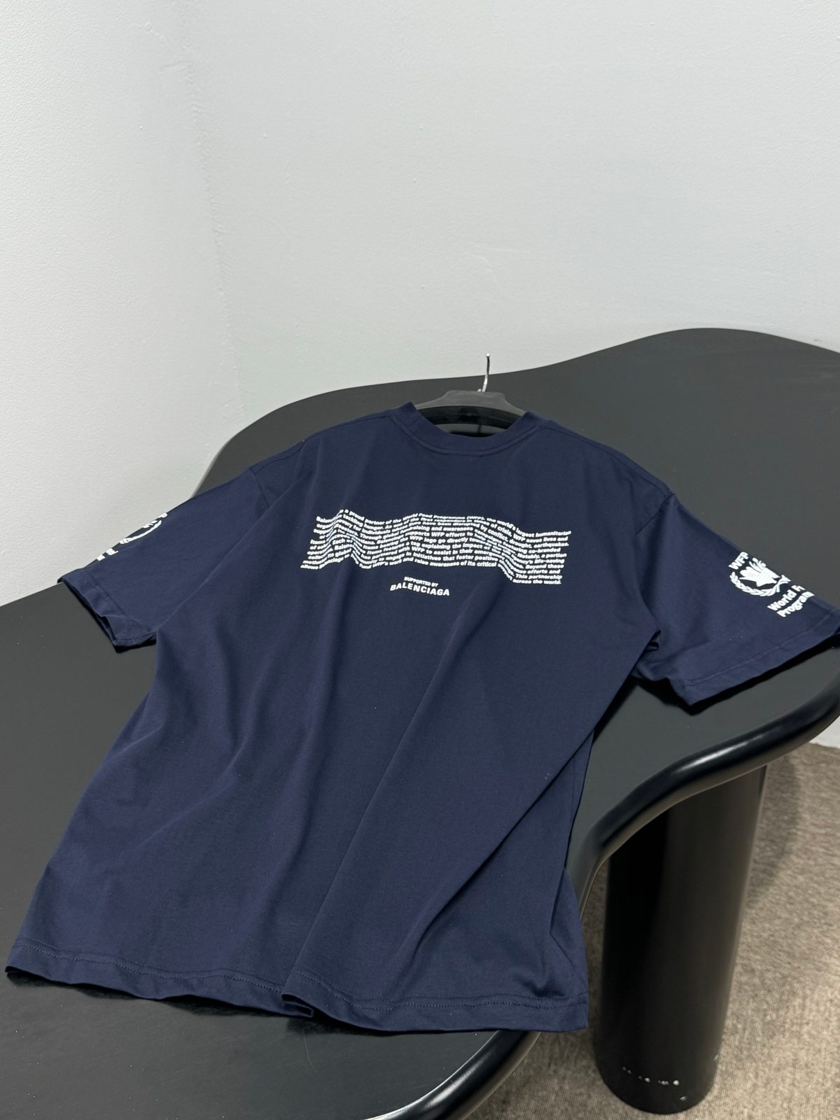 Balenciaga Men's Navy Printed T-Shirt