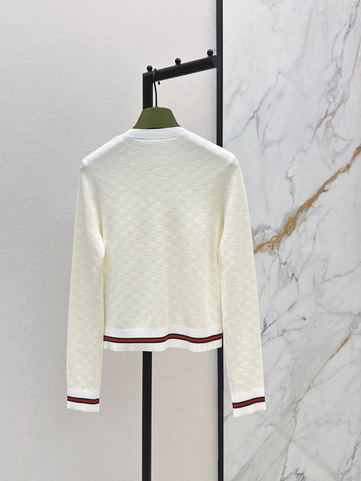 Gucci Web Stripe Cropped Cardigan