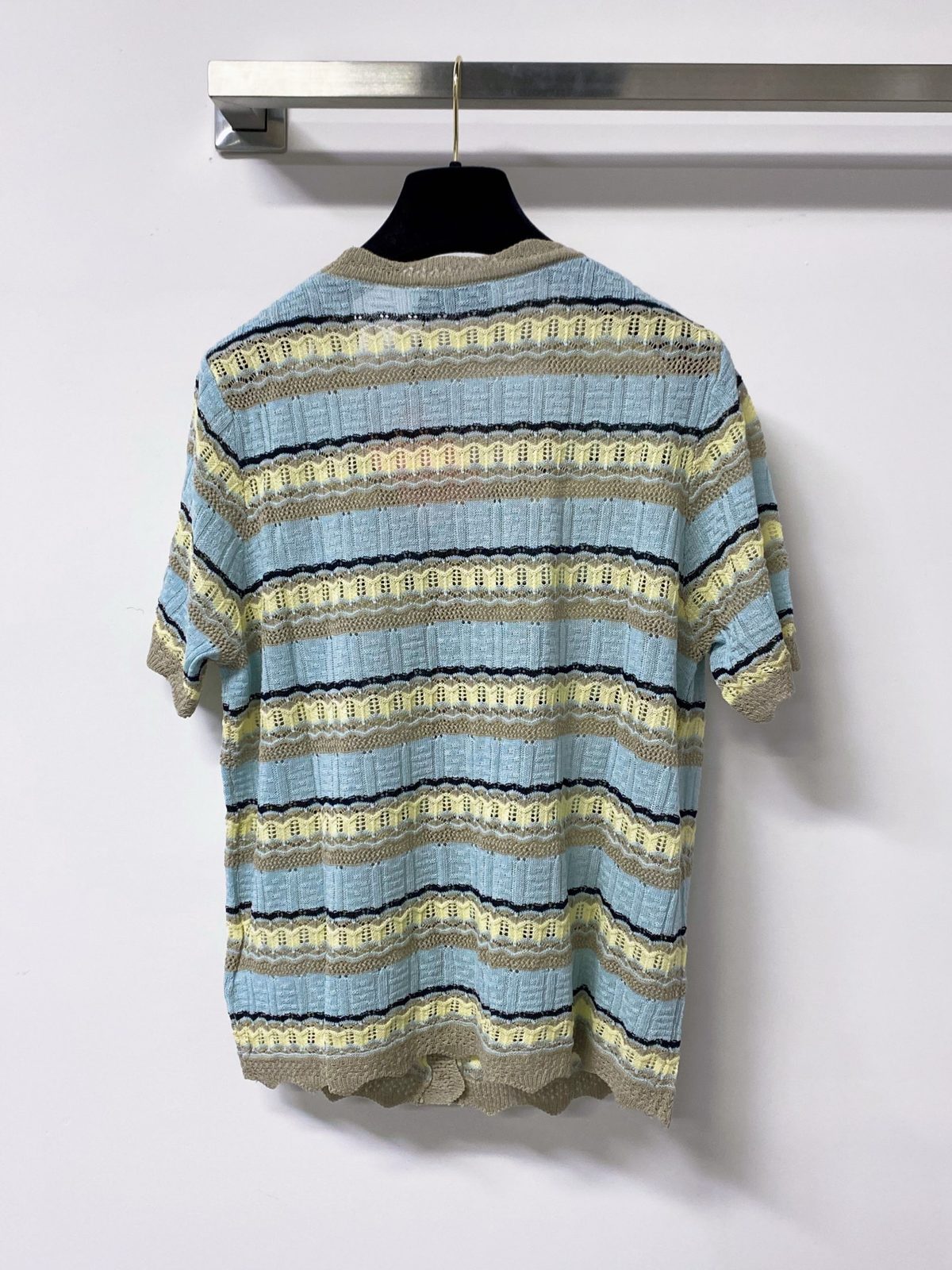 Miu Miu Striped Knit Cardigan Shirt