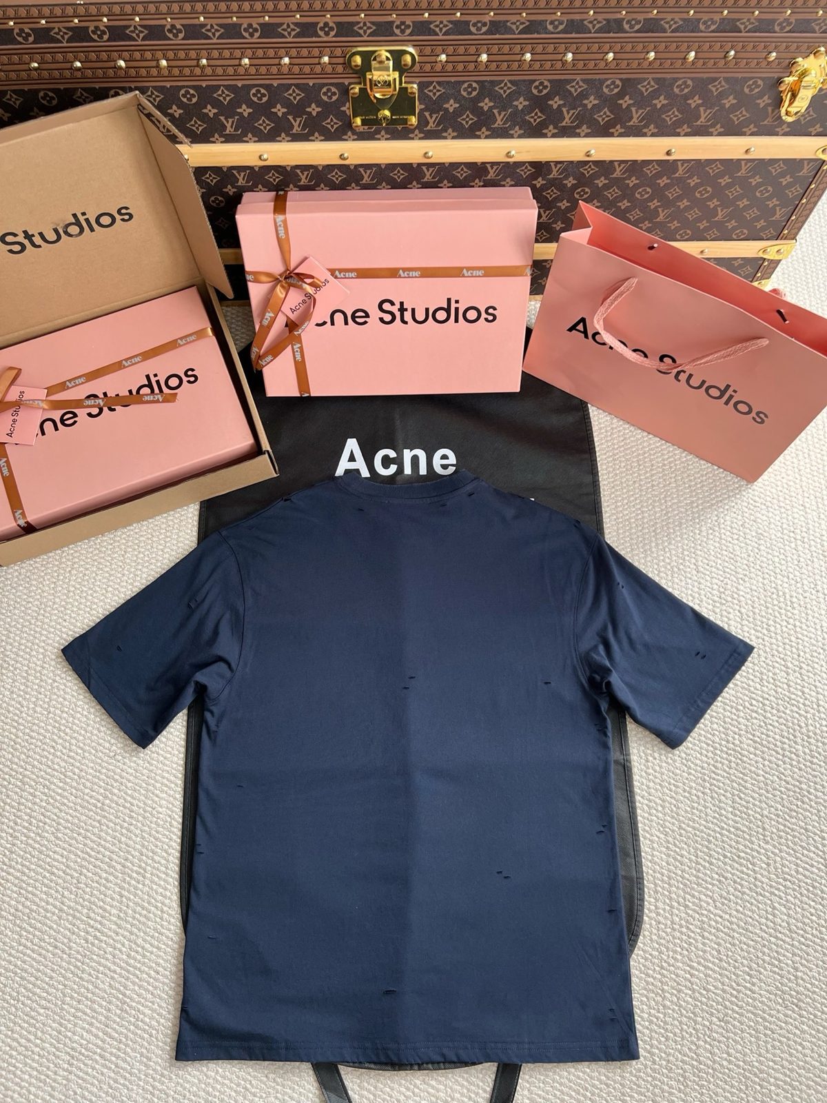 Acne Studios Distressed Navy T-Shirt
