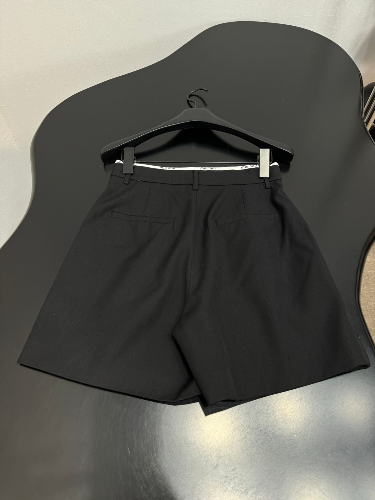 Miu Miu Men's Black Wool Shorts