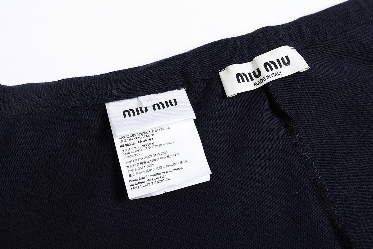 Miu Miu Embroidered Logo Cotton Shorts