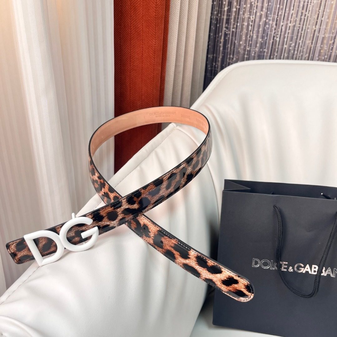 Dolce & Gabbana Leopard Print Leather Belt