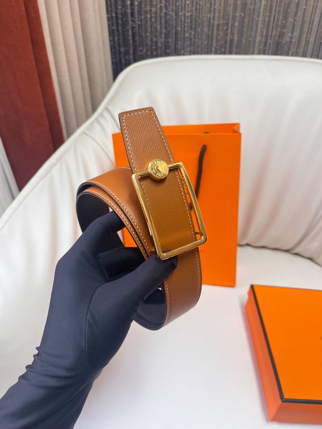 Hermès Leather Reversible Belt