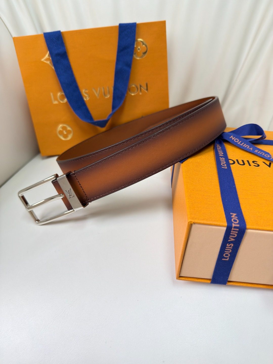 Louis Vuitton Monogram Leather Belt Brown