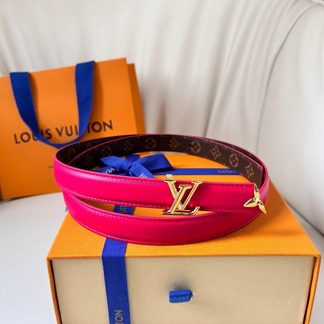Louis Vuitton LV Reversible Leather Belt Pink