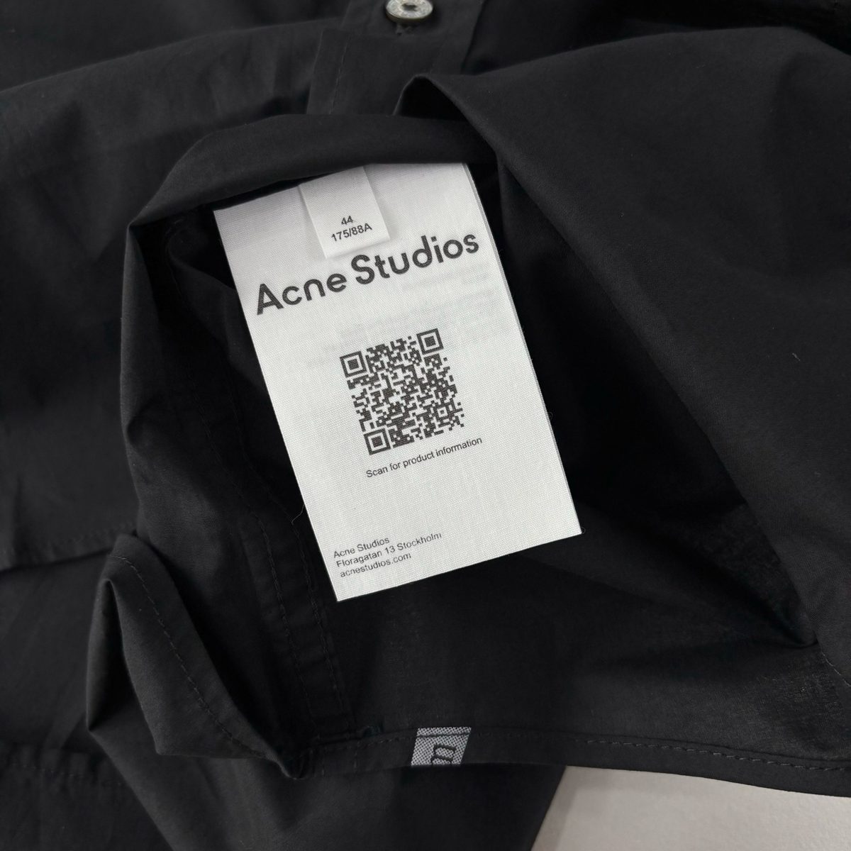 Acne Studios Black Cotton Oxford Shirt
