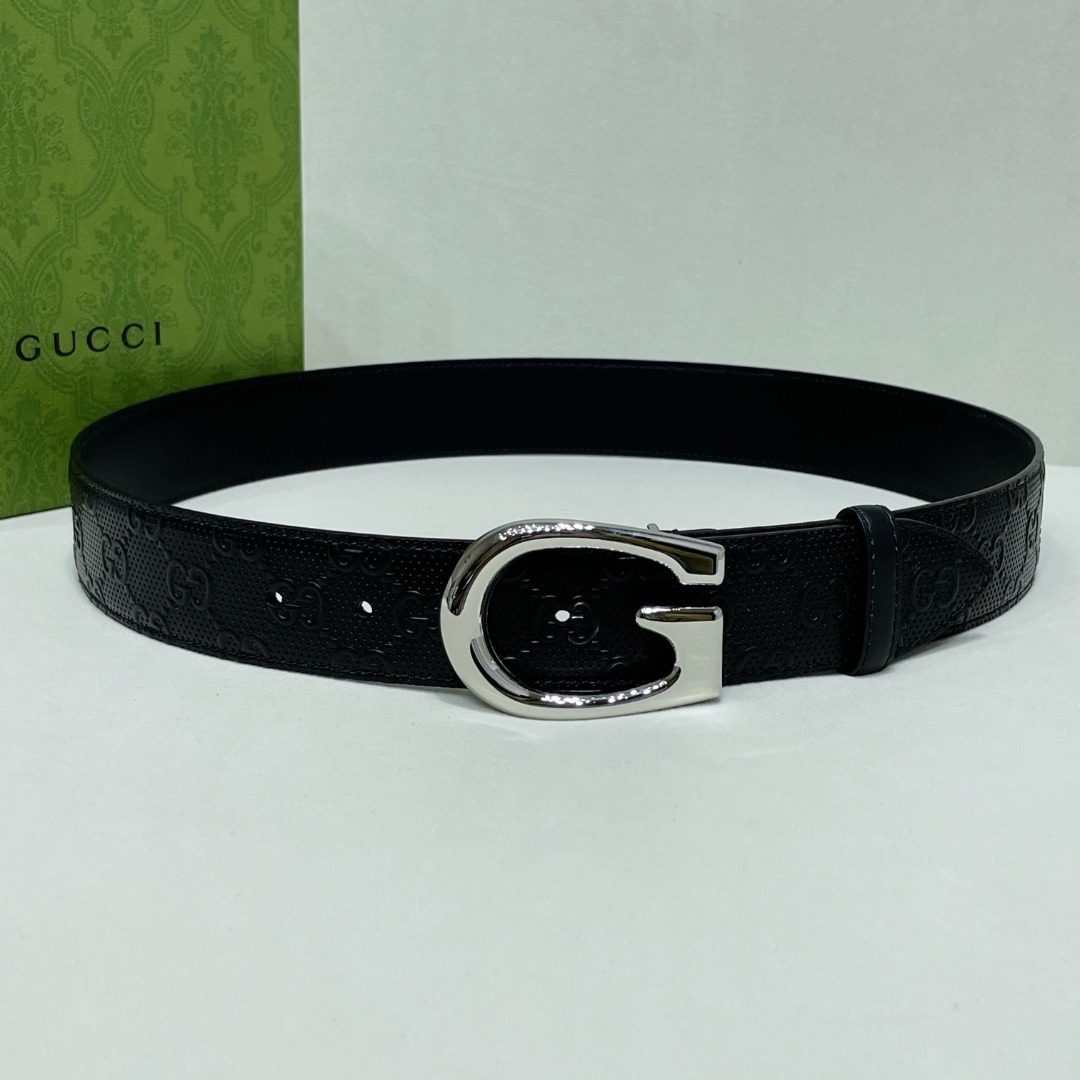 Gucci GG Monogram Leather Belt