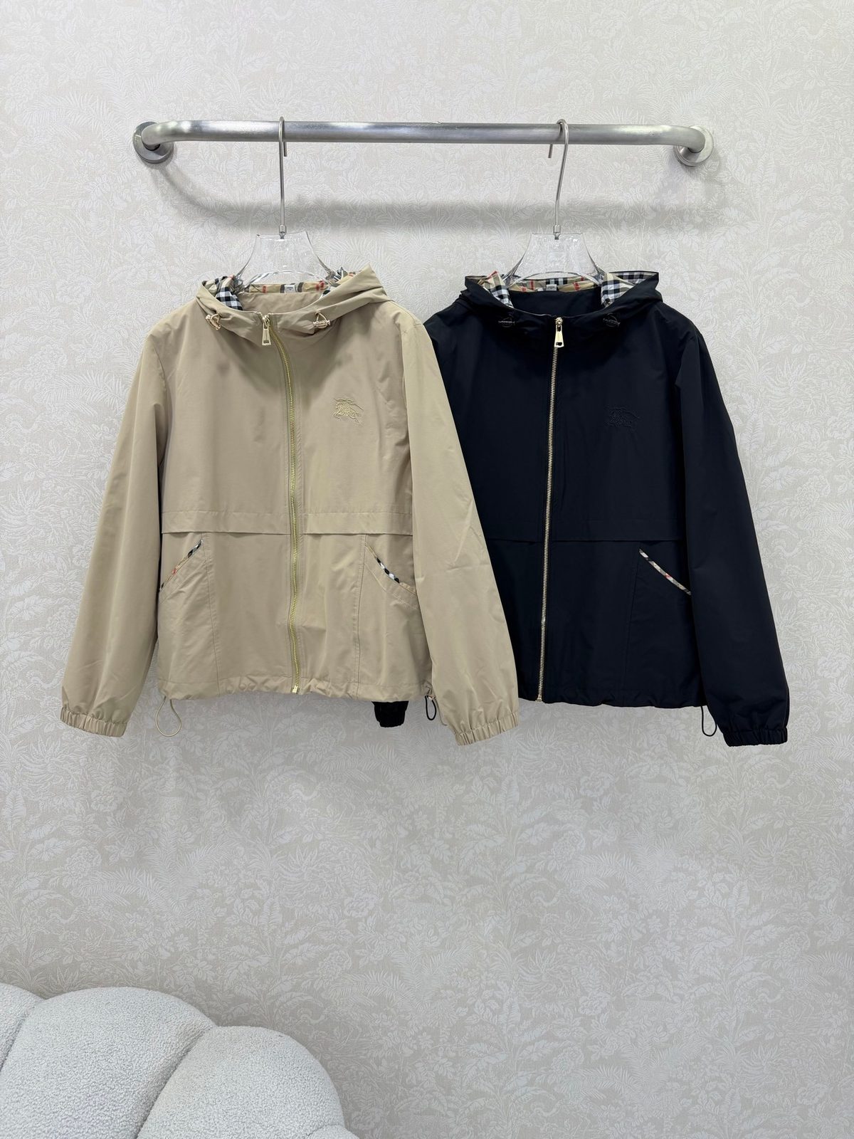 Burberry Vintage Check Hooded Windbreaker Jacket