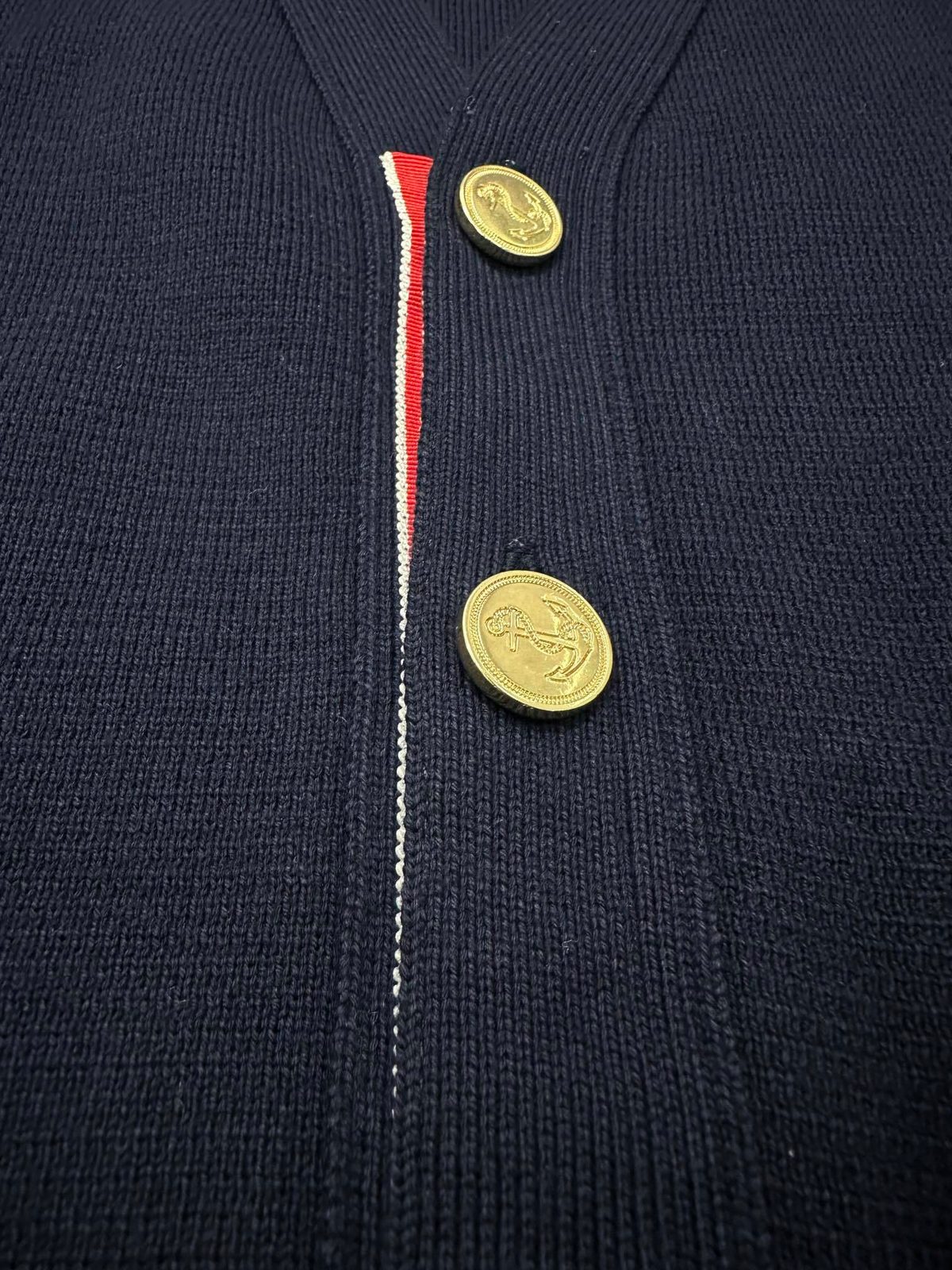 Ralph Lauren Gold Button Navy Cardigan Sweater