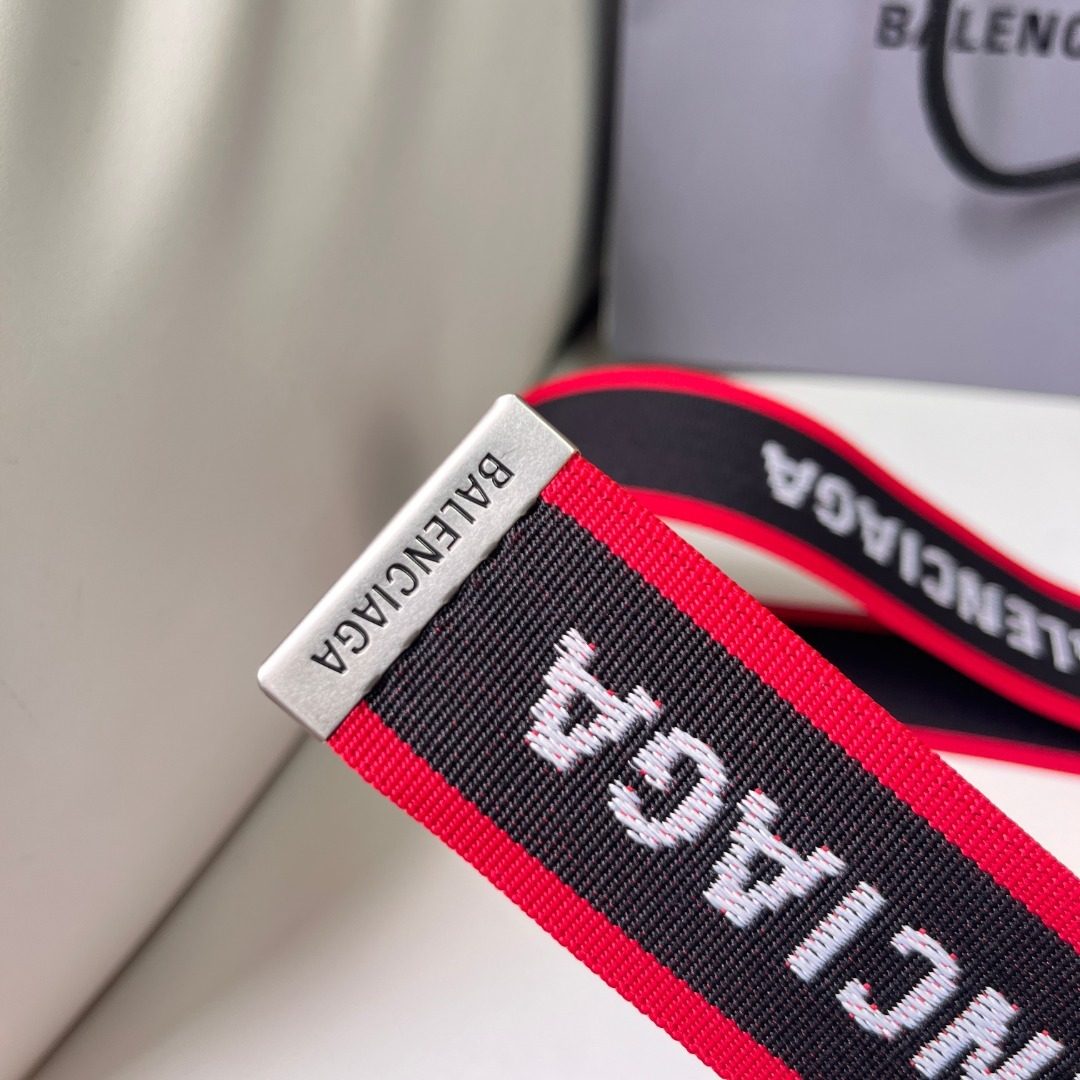 Balenciaga Red and Black Canvas Belt