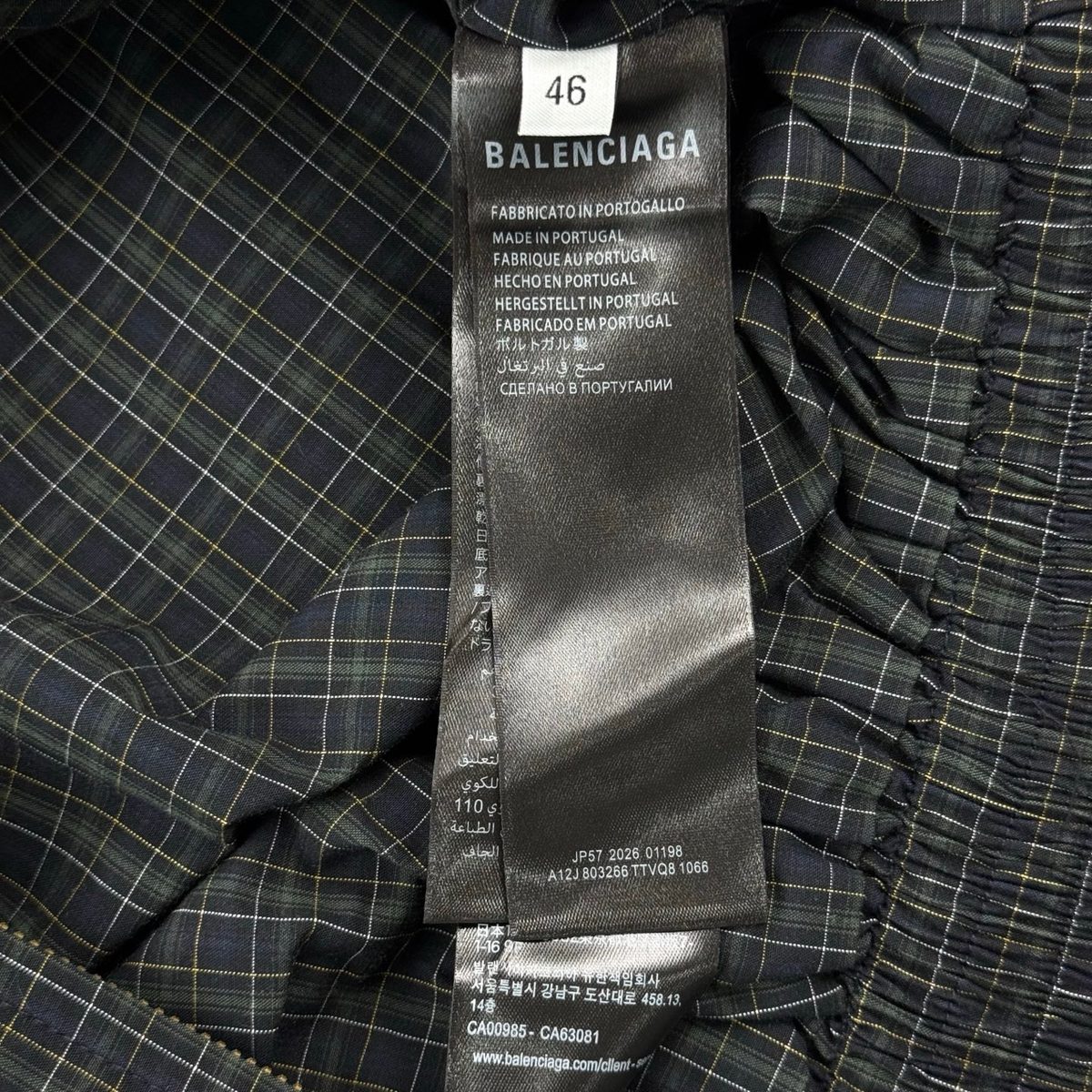 Balenciaga Quilted Plaid Jacket Size Item