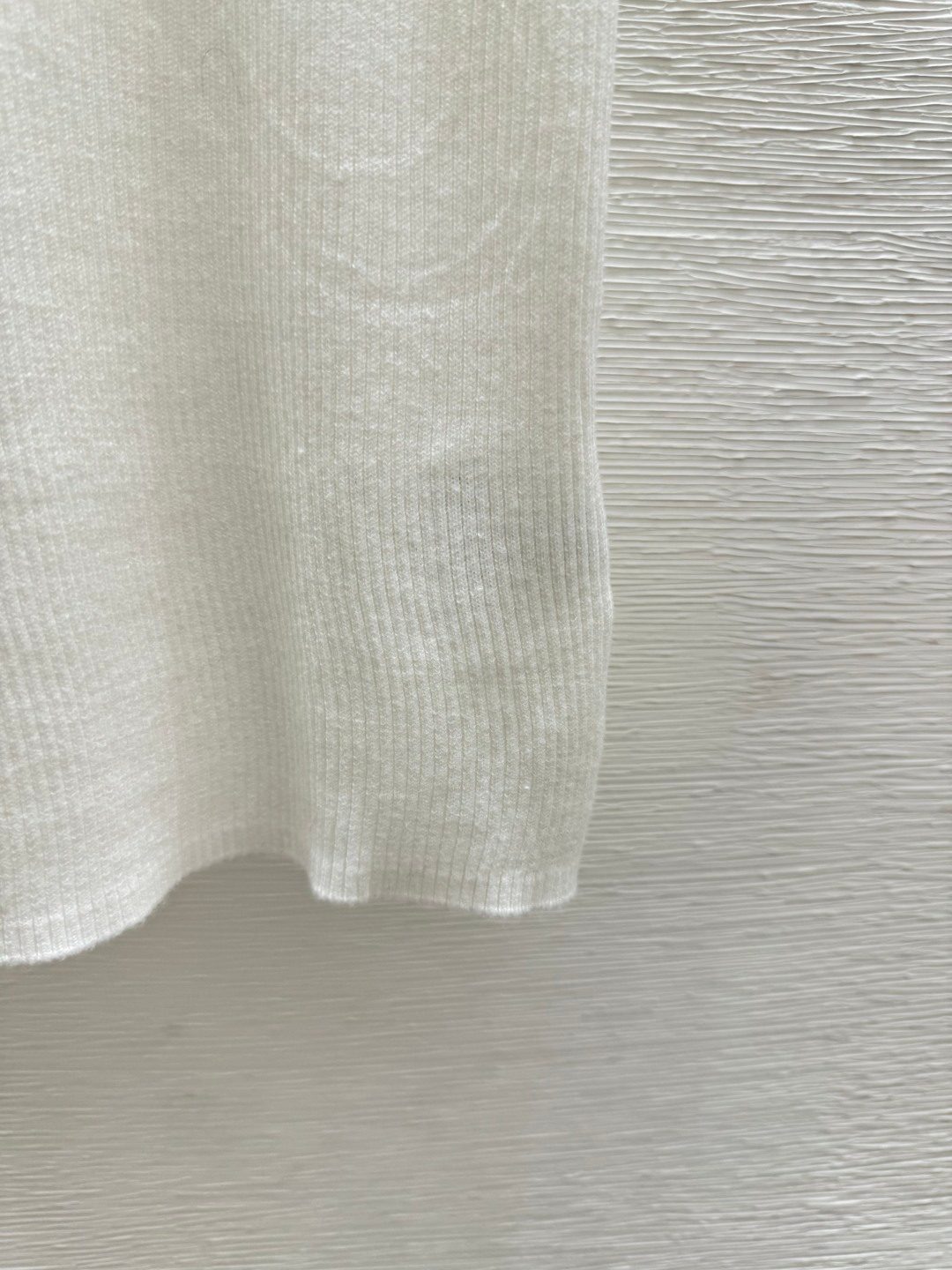 Ribbed Knit Short Sleeve T-Shirt