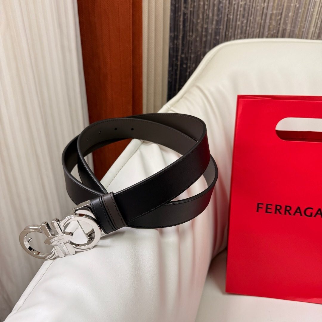 Salvatore Ferragamo Gancini Leather Belt