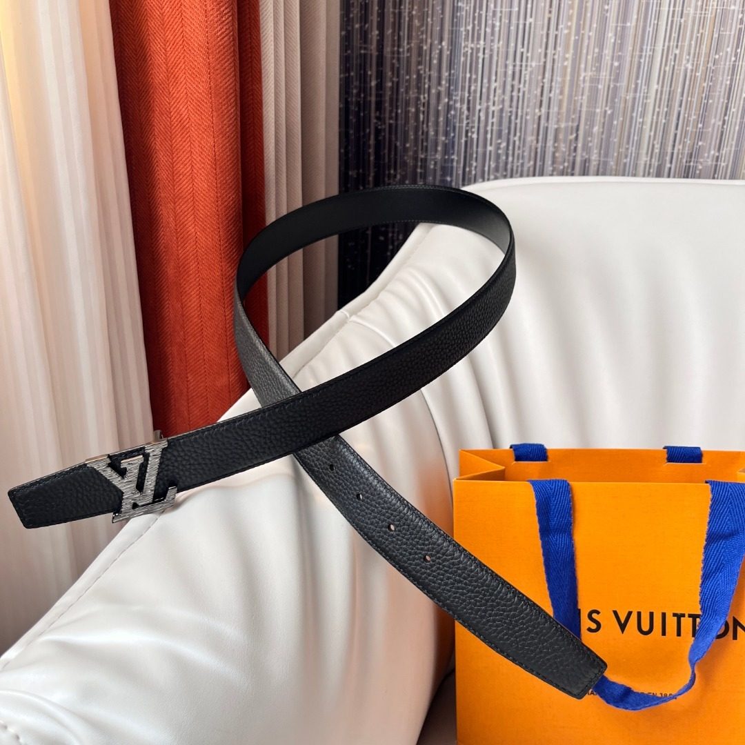 Louis Vuitton Monogram Black Leather Belt