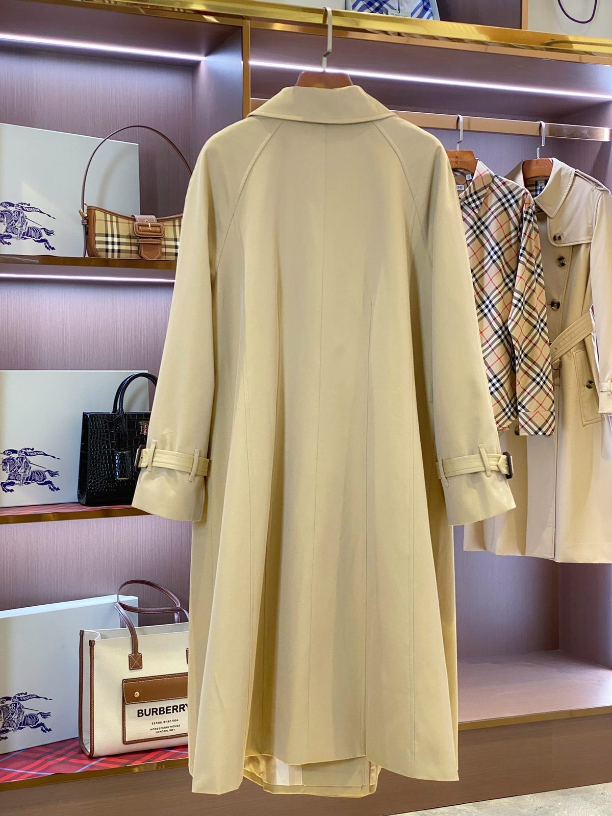 Burberry Belted Trench Coat Cream