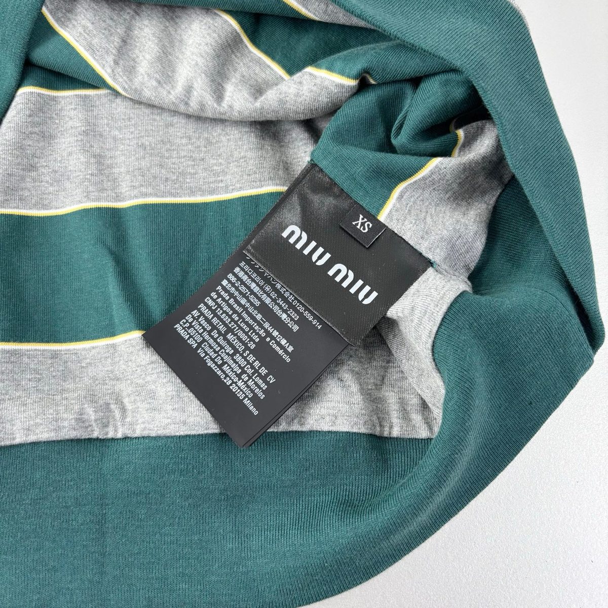 Miu Miu Striped Double-Layer Crewneck Sweatshirt