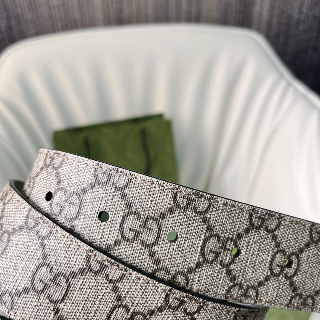 Gucci GG Monogram Canvas Belt with Interlocking G Buckle