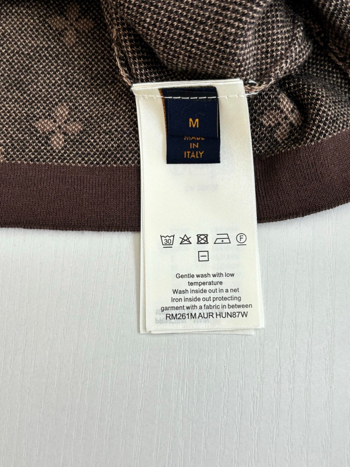 Luxury Monogram Jacquard Knit T-Shirt Brown