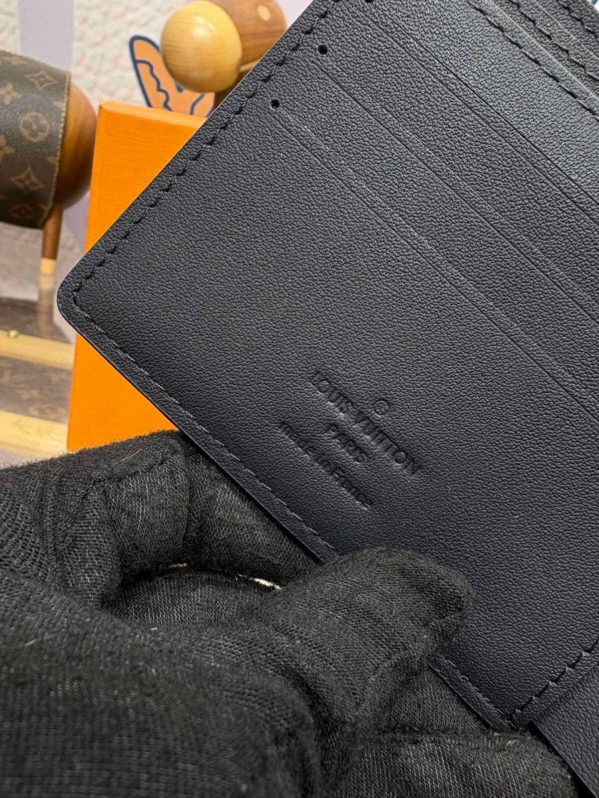 Louis Vuitton Black Leather Bifold Wallet