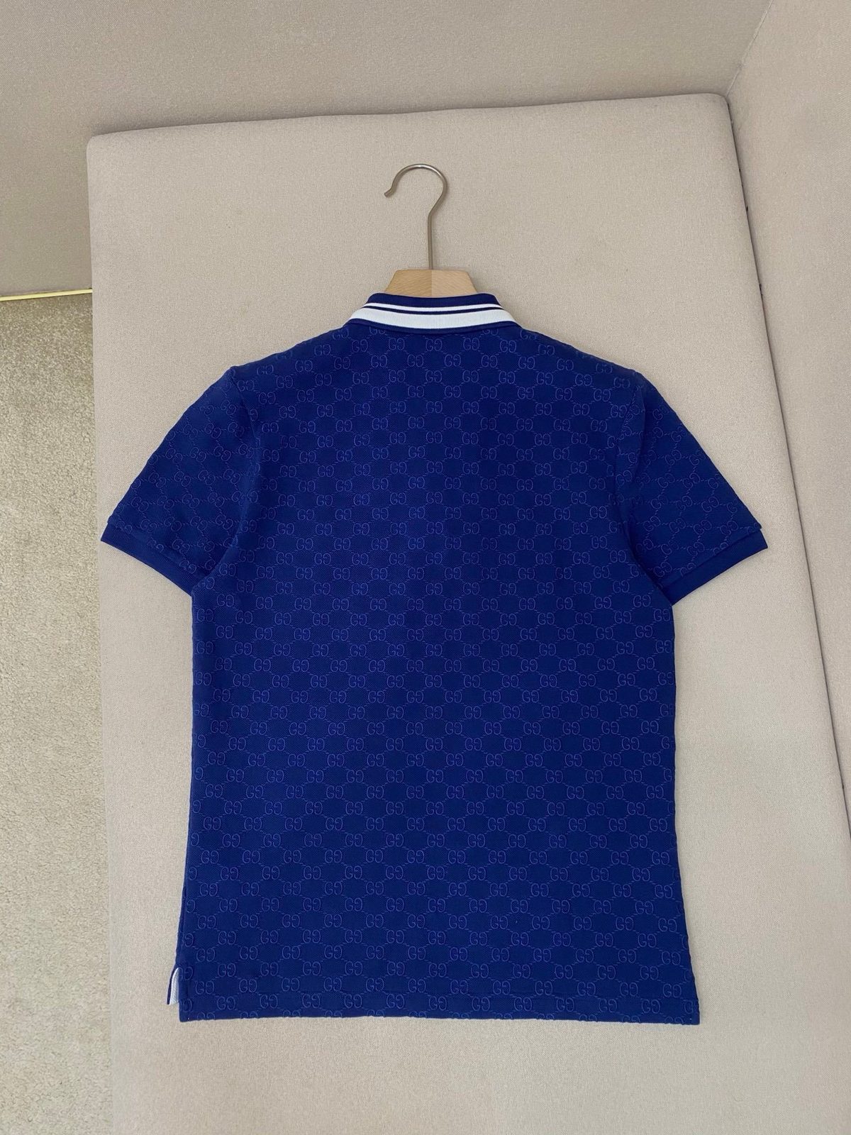 Gucci GG Monogram Polo Shirt Blue