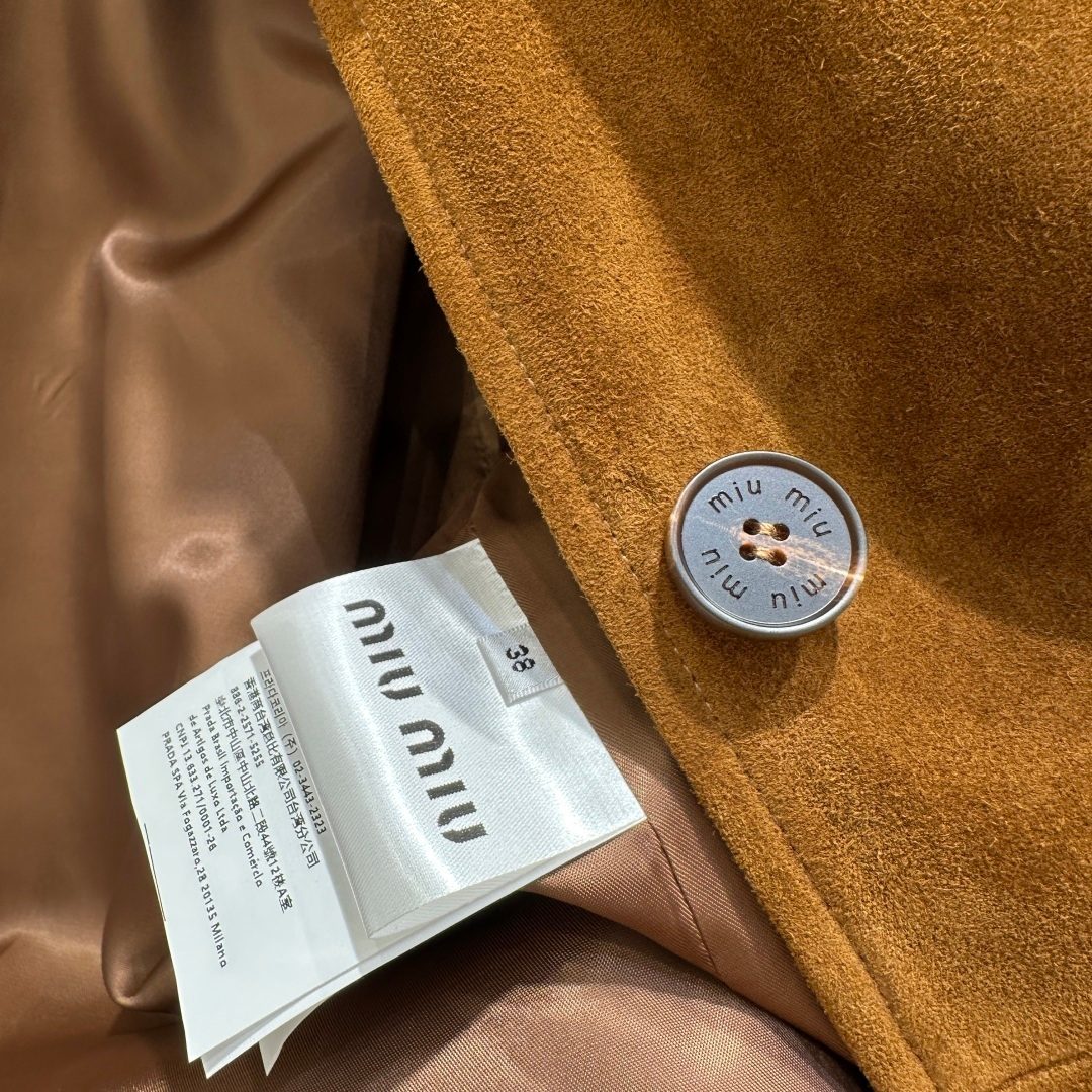 Miu Miu Camel Suede Blazer Jacket