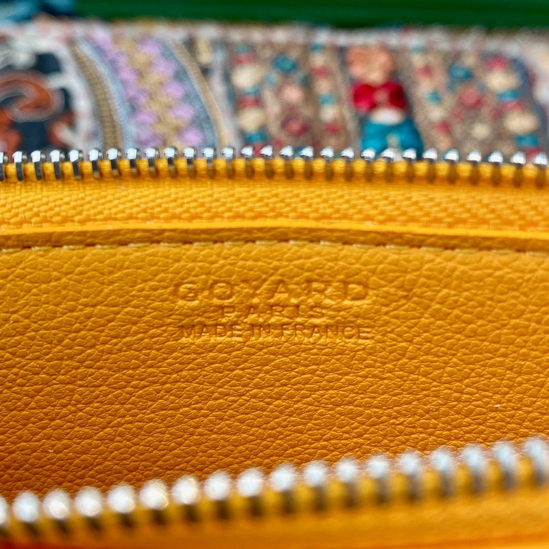Goyard Yellow Leather Zip Pouch Wallet