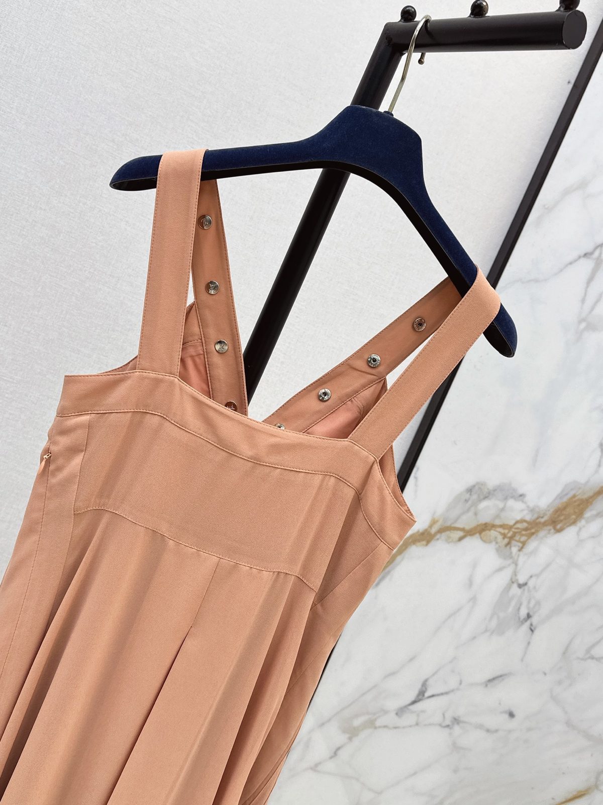 Pleated V-Neck Sleeveless Midi Dress