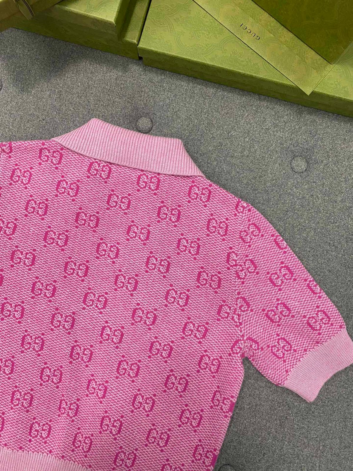 Gucci GG Monogram Pink Knit Sweater