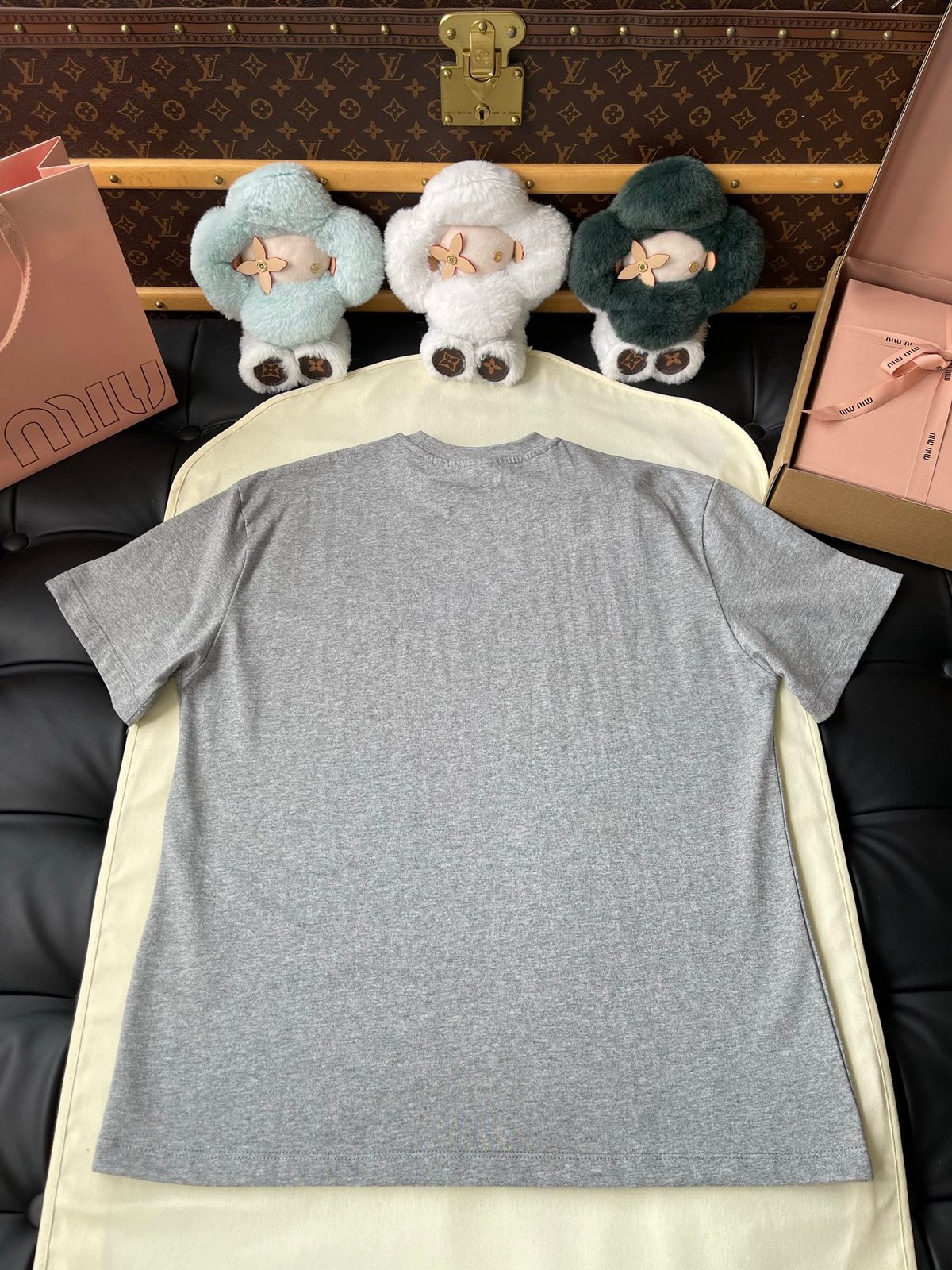 Miu Miu Gray Crewneck T-Shirt