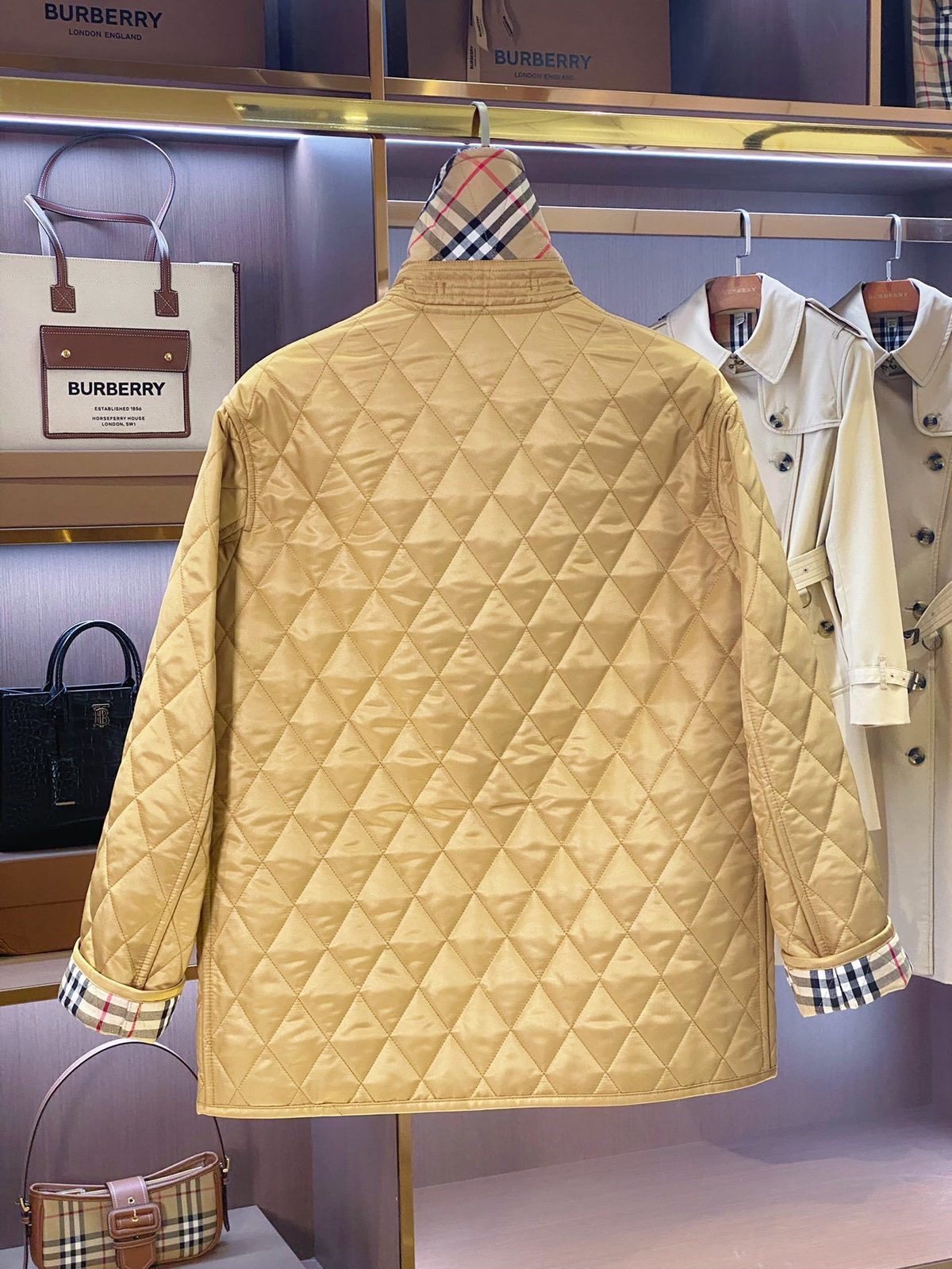 Burberry Quilted Jacket Yellow