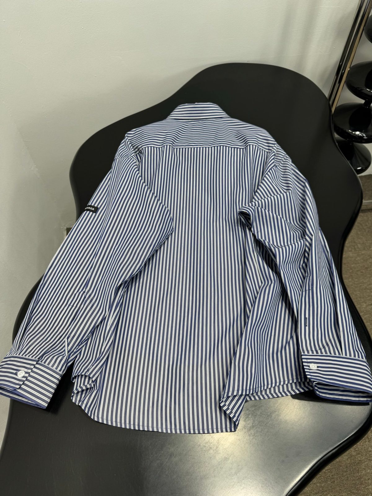 Men's Blue Striped Cotton Button-Down Shirt