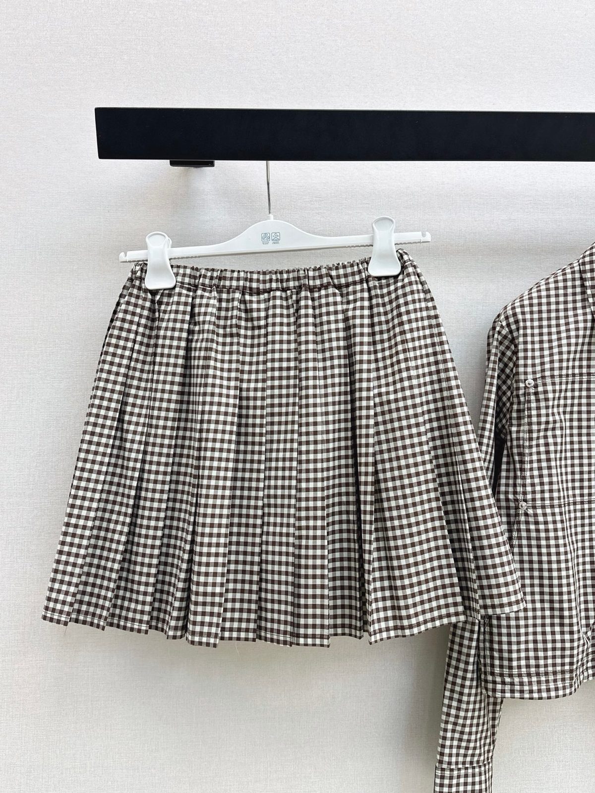 Moncler Gingham Check Pleated Skirt