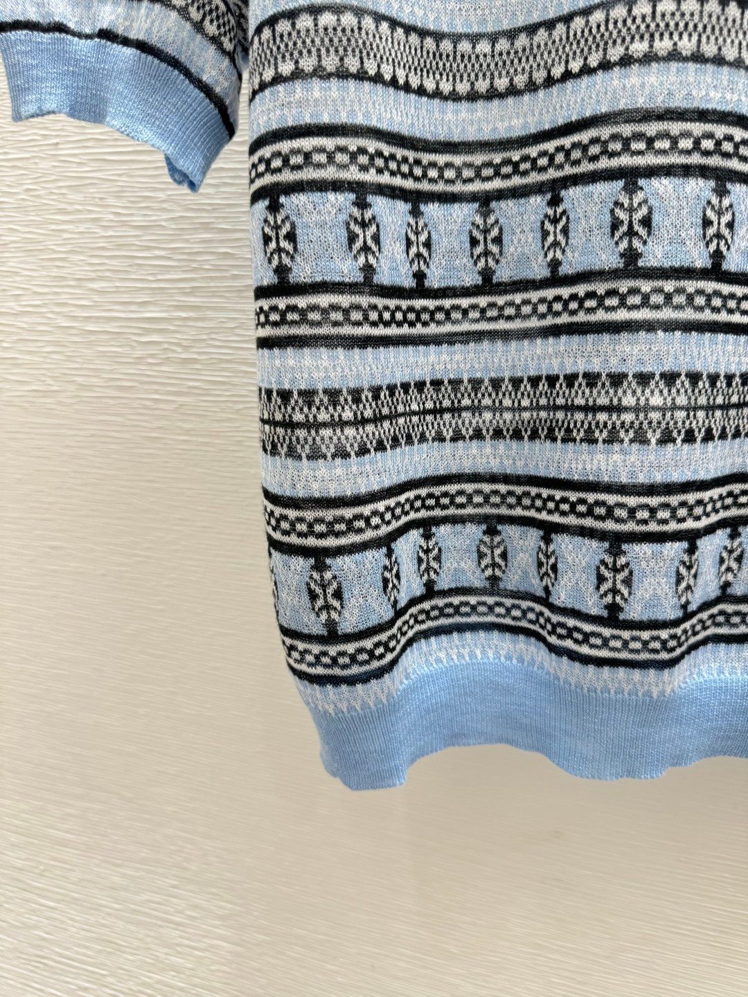 Light Blue Fair Isle Crewneck Sweater