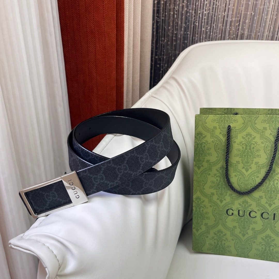 Gucci GG Canvas Leather Belt