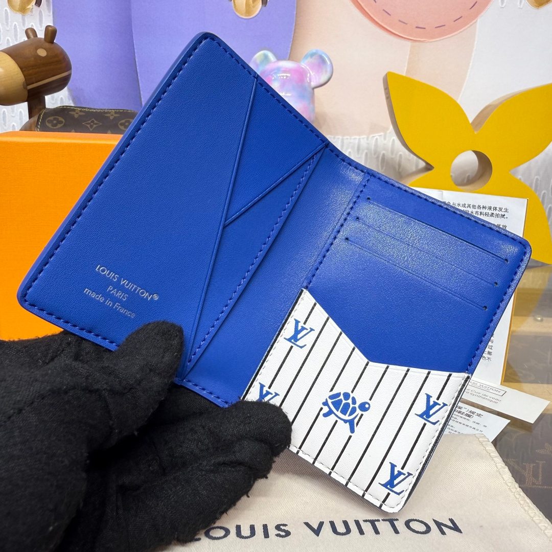 Louis Vuitton Blue Leather Bifold Wallet