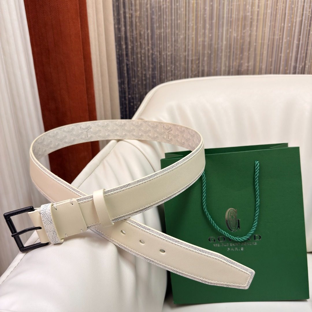 Gucci GG Canvas Leather Belt White
