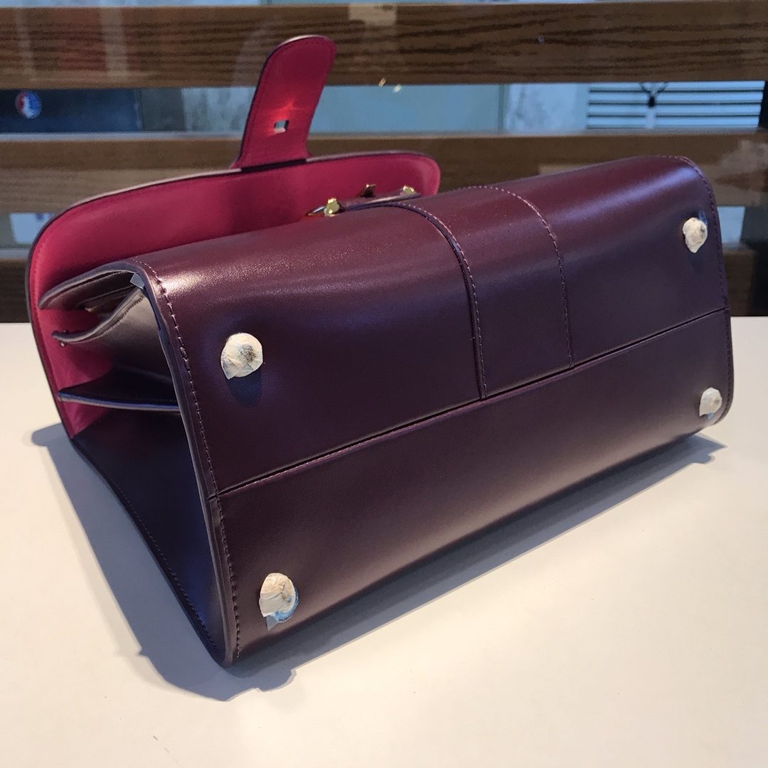 Delvaux Brillant Burgundy Leather Bag