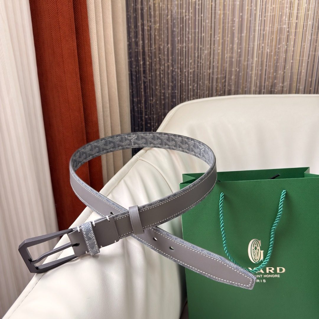 Céline Monogram Leather Belt Gray