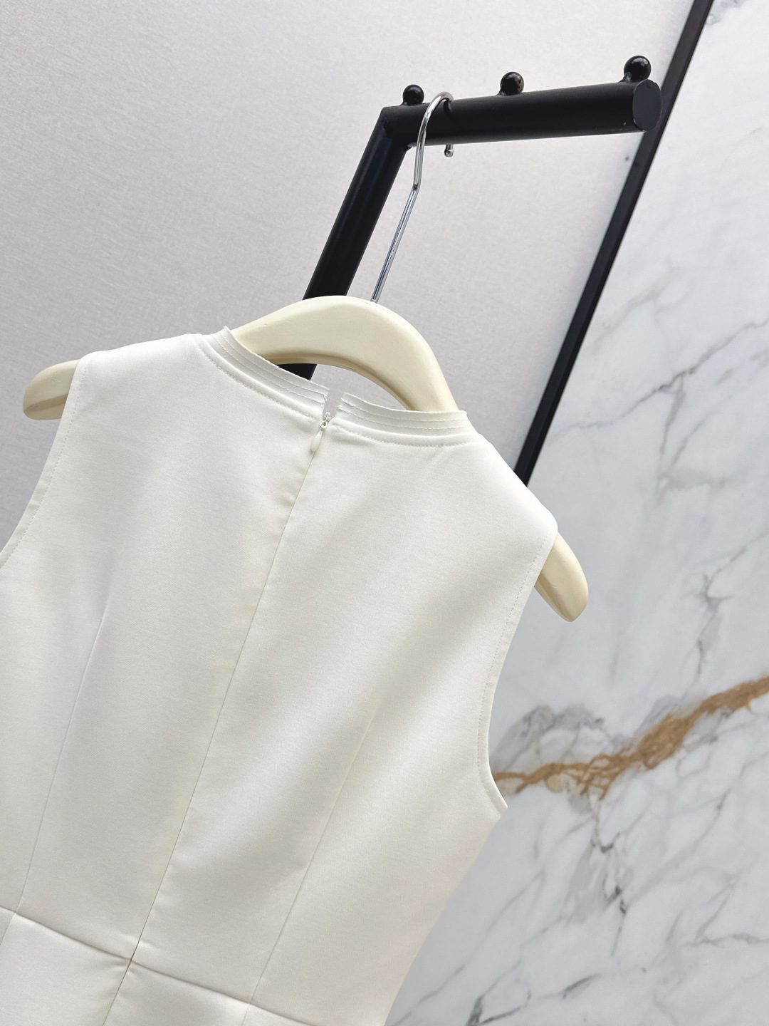 Sleeveless A-Line Dress with Bow Detail
