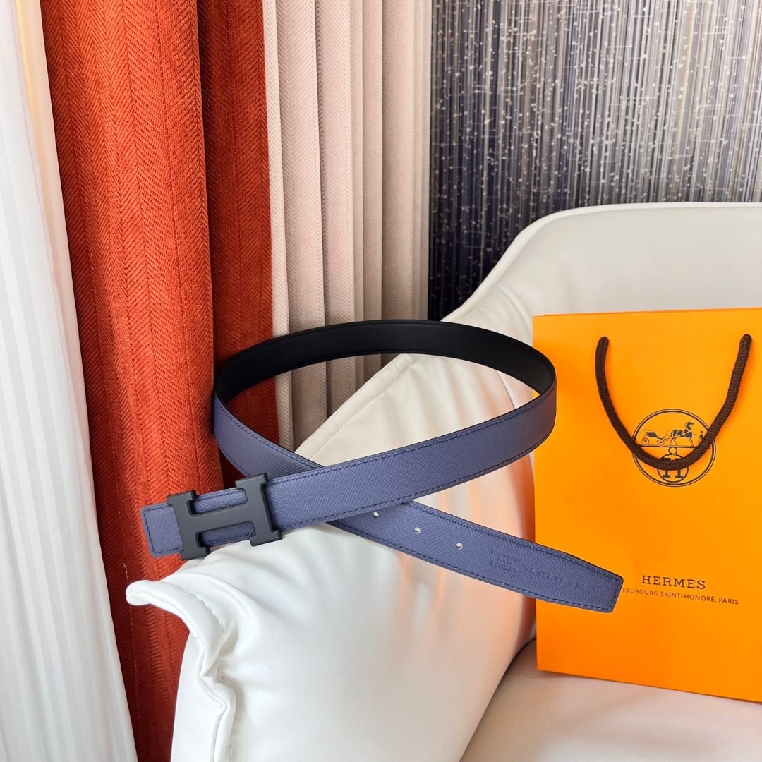 Hermès H Reversible Leather Belt
