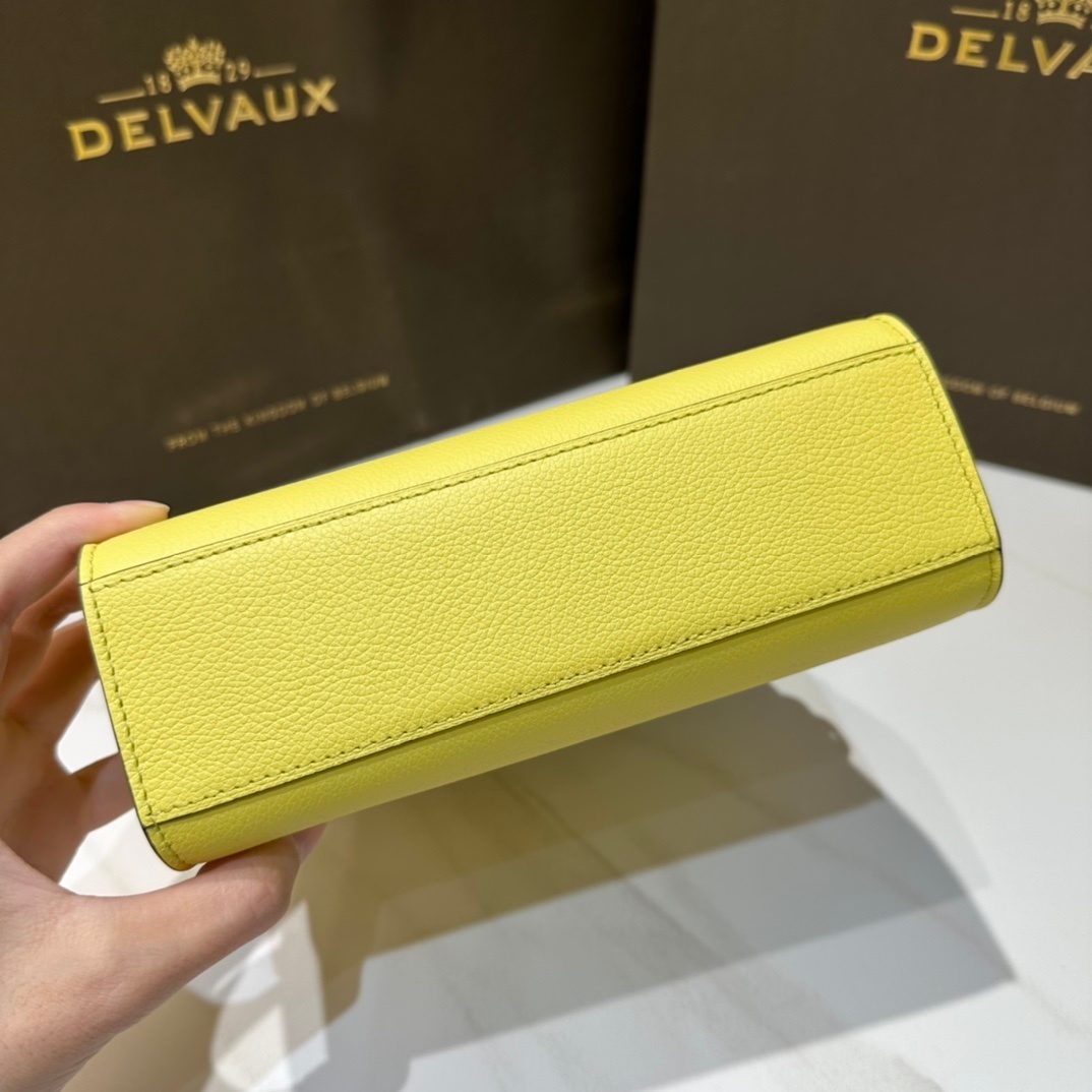 Delvaux Leather Continental Wallet Yellow
