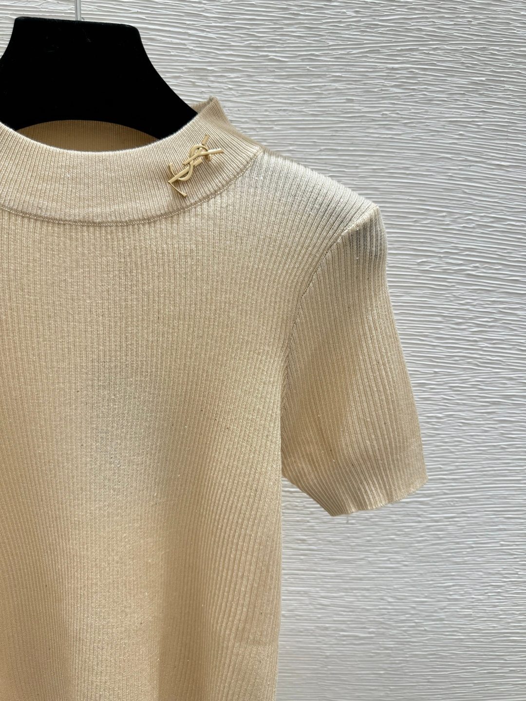 Saint Laurent Ribbed Crewneck T-Shirt