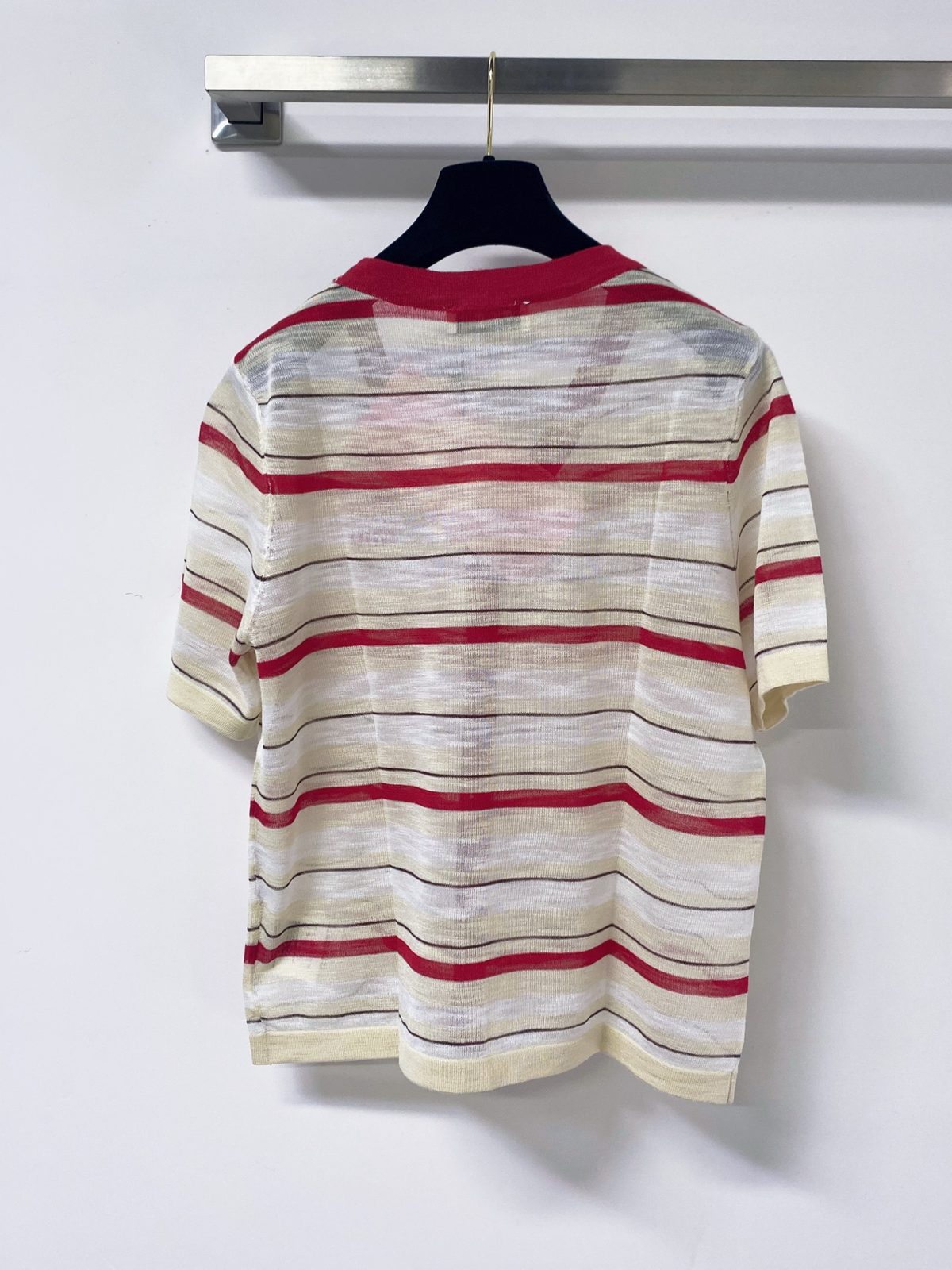 Miu Miu Striped Cardigan Short Sleeve