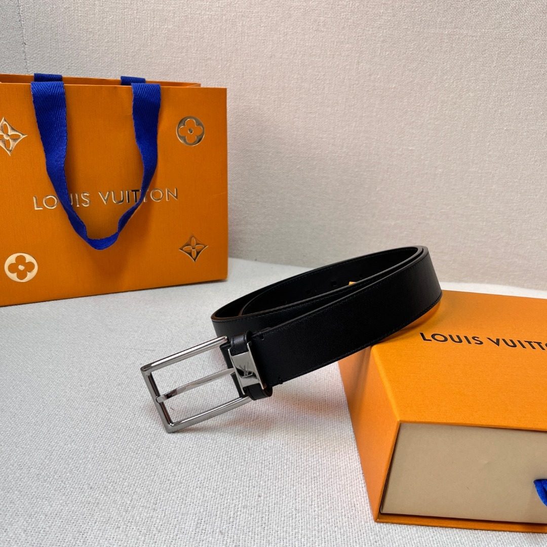 Louis Vuitton Monogram Black Leather Belt