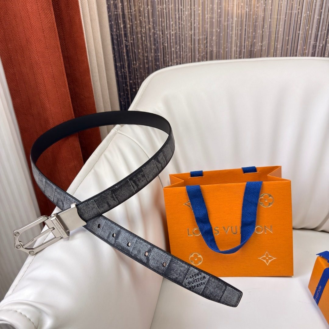 Louis Vuitton Damier Graphite Leather Belt