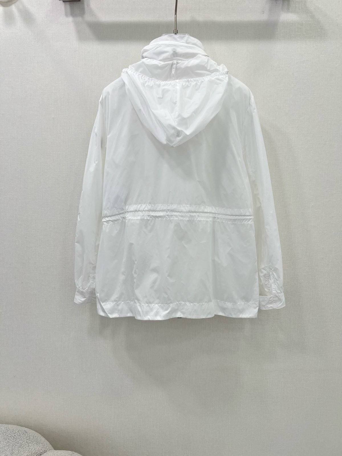 Moncler White Nylon Hooded Jacket