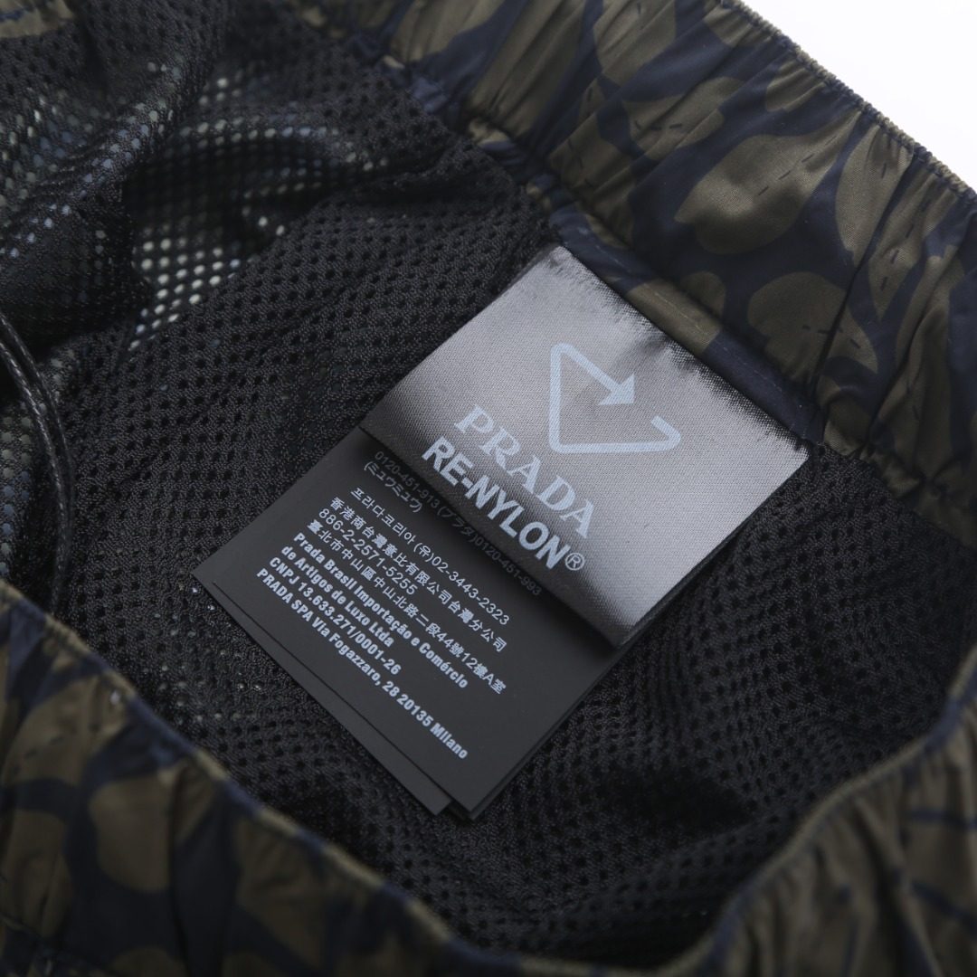 Prada Triangle Logo Floral Cargo Shorts